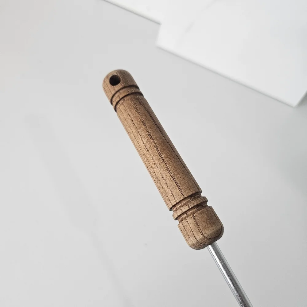 Long Metal Spatula Stainless Steel Round Wood Handle 16-18‎ Inch